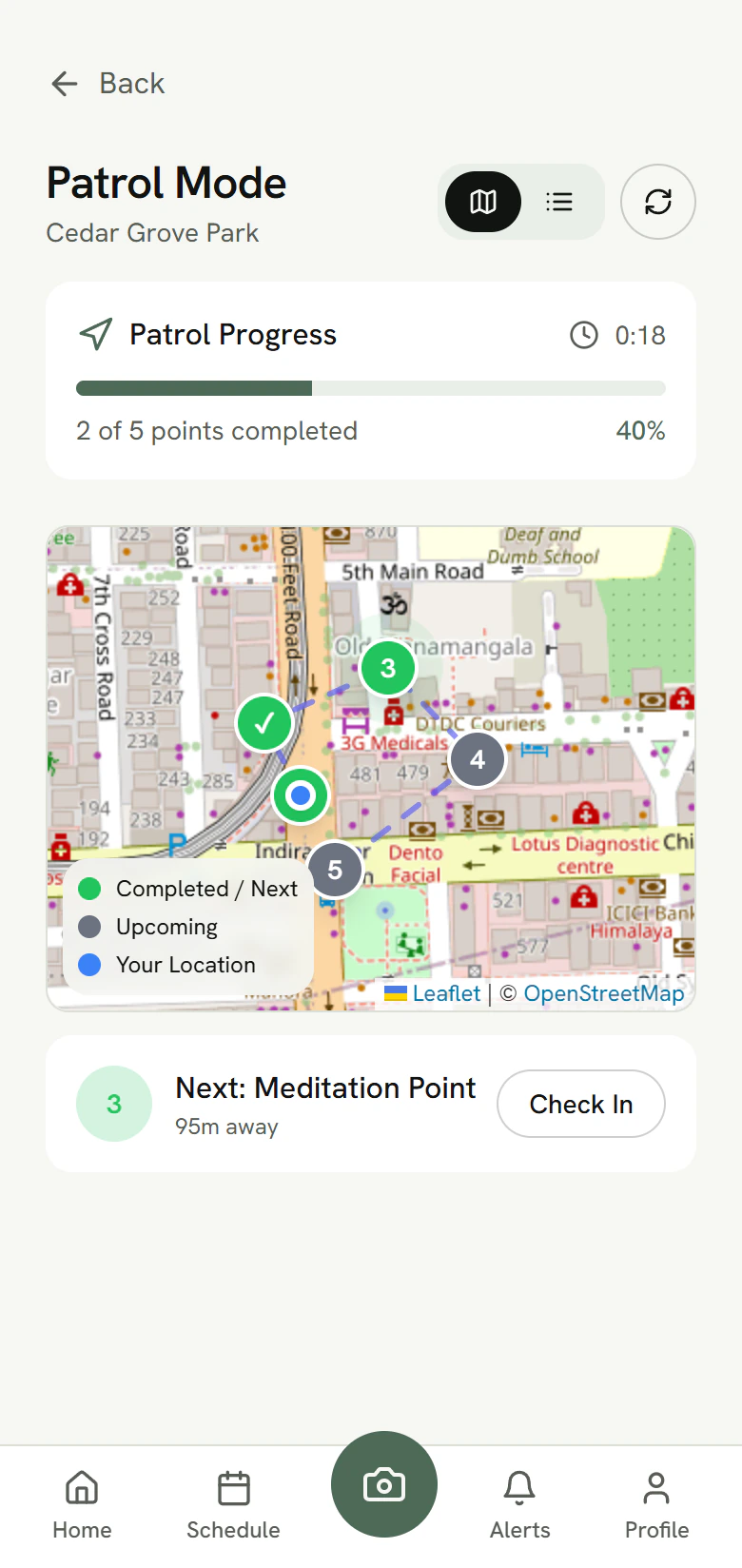 Guard app: Patrol mode
